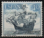 Sellos de Europa - Espa�a -  Homenaje a la marina Española (Nao Santa Maria)