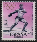 Stamps Spain -  Juegos Olimpicos d´Innsbruck y Tokio (Lanzamiento d´disco ) 