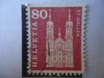 Stamps Switzerland -  Catedral de San Gallen.