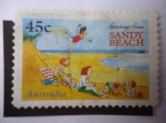 Sellos de Oceania - Australia -  Playa de Arena - Serie: Consejo del Libro Infantil.