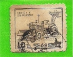 Stamps North Korea -  Tractor