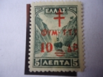 Stamps Greece -  Sobrestampación en Sello del Año 1927 . Impuestos Postales para Tuberculosos.