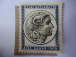 Stamps Greece -  Cabeza de Alexandre el Grande-Arte Griego Antiguo - Alejandro III de Macedonia (356aC-323aC)