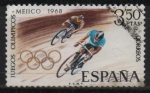 Stamps Spain -  XIX Juegos Olimpicon en Mejico (Ciclismo)