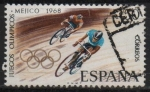 Sellos de Europa - Espa�a -  XIX Juegos Olimpicon en Mejico (Ciclismo)