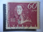 Stamps : Europe : Sweden :  Queen Cristina de Suecia (1626-1689)- 300 aniversario de la fundación de nueva Escocia, 1633-1938.