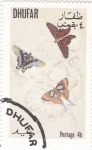 Stamps Oman -  mariposa- metamorfosis