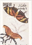 Stamps Oman -  mariposa- metamorfosis