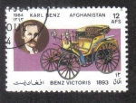 Stamps Afghanistan -  Automóviles, Benz Viktoria biplaza (1893) y Karl Benz