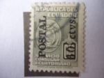 Sellos de America - Ecuador -  servicio Consular Ecuatoeriano - Escudo de Armas - OVPT- Áereo