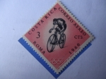 Sellos de America - Costa Rica -  Ciclismo - Juegos Olímpicos 1960-Roma.