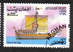 Stamps Afghanistan -  Barcos, Danish Warship