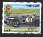 Stamps : America : Paraguay :  Piloto de Fórmula 1, Stirling Moss; Mercedes W 196 (1954)