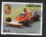 Sellos del Mundo : America : Paraguay : Piloto de Fórmula 1, Niki Lauda ,Ferrari 312 B