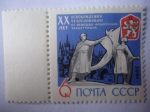 Stamps Russia -  20 Aniversario de la Liberación Checa - Soldado y Mujer.