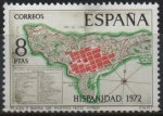 Stamps Spain -  Hispanidad Puerto Rico (Plano d´situacion d´l´ Plaza d´San Juan d´Puerto Rico)