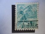 Stamps Switzerland -  Montaña de ¨Pilatus. Vista desde Stansstad.