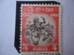 Stamps Sri Lanka -  Bailarina Kandyan - Motivos y escenas locales - folclor.