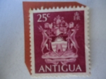 Stamps : America : Antigua_and_Barbuda :  Escudo de Armas y bandera