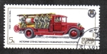Stamps Russia -  Historia de los motores de bomberos