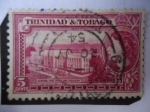 Stamps Trinidad y Tobago -  General Post Office and Treasury-Correos Generales y Tesrería-Queen Elizabeth II, Fotos Ilustradas.
