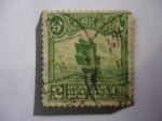 Stamps China -  China 1913- Barco Basura - (Junk ship, london print)