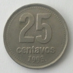 monedas de America - Argentina -  1993 - 25 centavos