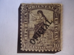 Stamps Uruguay -  República Oriental del Uruguay - Pastora Sobreimpresa - Sellos Oficiales 1907.