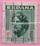 Stamps Spain -  Pro Tuberculosos ( Cruz d´Lorena en Carmin) (Esculapio)