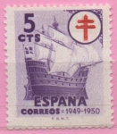 Stamps Spain -  Pro Tuberculosos ( Cruz d´Lorena en rojo)