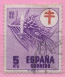 Stamps Slovenia -  Pro Tuberculosos ( Cruz d´Lorena en rojo)(Adorno Navideño)