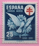 Sellos de Europa - Espaa -  Pro Tuberculosos ( Cruz d´Lorena en rojo)(Paloma y Margaritas)