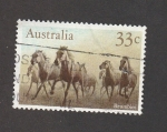Sellos de Oceania - Australia -  Grupo de caballos