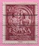 Sellos de Europa - Espa�a -  VII centenario d´l´de Salamanca ( Los Reyes Catolicos Fachada)