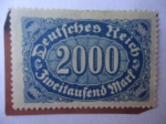 Stamps Germany -  Alemania Reino - Dígito en un Óvalo Transversal - Números - Mark Numeral.
