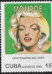 Sellos de America - Cuba -  Centenario del cine, Marilyn Monroe