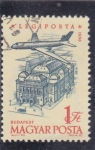 Stamps Hungary -  AVIÓN SOBREVOLANDO BUDAPEST