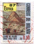 Stamps Bolivia -  EXFIVIA 87 Cerro Rico de Potosi