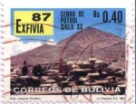 Sellos de America - Bolivia -  EXFIVIA 87 - Cerro de Potosi Siglo XX