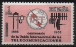 Stamps Spain -  Centenario d´l´Union internacional d´l´Telecomunicaciones