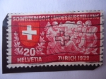 Sellos de Europa - Suiza -  Exposición Nacional Zúrich 1930 - Los Visitantes escuchan a un Poeta.
