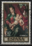 Sellos de Europa - España -  La Virgen co los niños Jesus y Juan