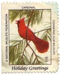 Sellos de America - Estados Unidos -  Cardinal_National Wildlife Federation