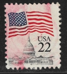 Sellos de America - Estados Unidos -  Bandera y Capitolio