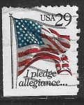 Sellos de America - Estados Unidos -  Bandera y lema 
