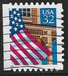 Stamps United States -  Bandera y porche
