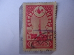 Stamps Turkey -  Monumento a Martires de la Libertad - Imperio Otomano - Serie: Sello de impresión de Vienna.