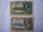 Stamps Grenada -  Windsor Castle y George V.