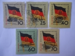 Stamps Germany -  10 años de la República Democrática Alemana-DDR - 10 Jahre DDR.