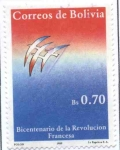 Stamps Bolivia -  Bicentenario de la Revolucion Francesa
